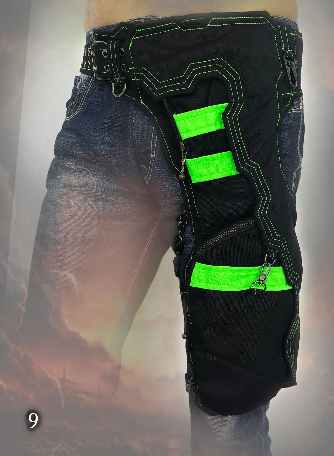 Partysan Belt - futuristic apocalyptic hip pocket leg bag