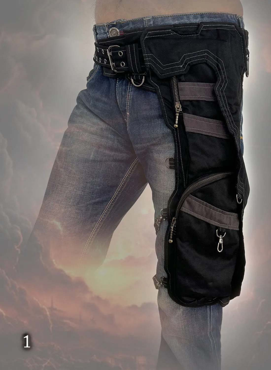 Partysan Belt - futuristic apocalyptic hip pocket leg bag