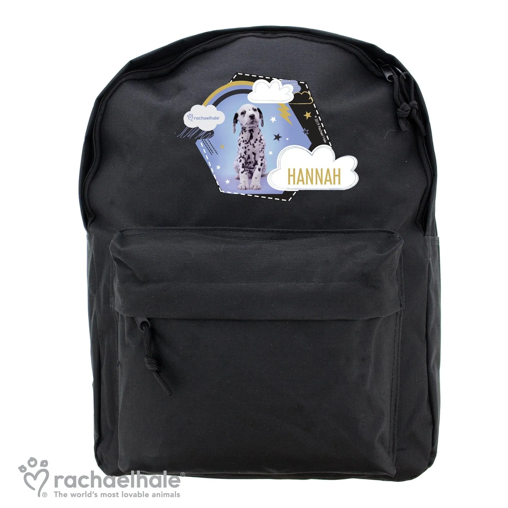 Personalised Rachael Hale Dalmatian Black Backpack