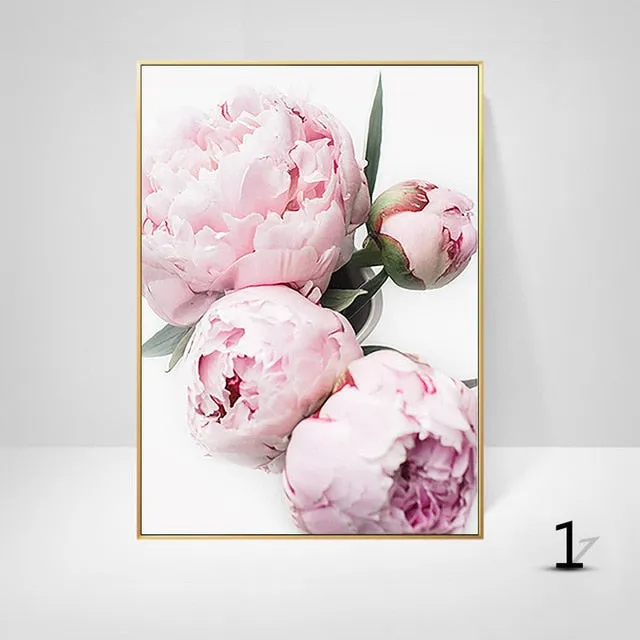 Pink Peony Flowers Wall Art