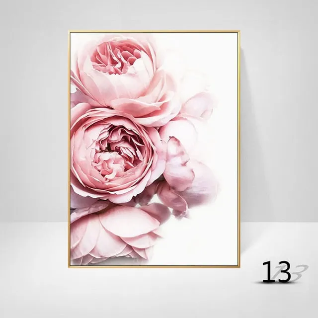 Pink Peony Flowers Wall Art