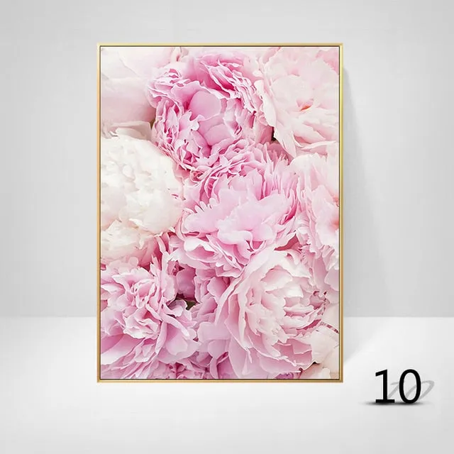 Pink Peony Flowers Wall Art