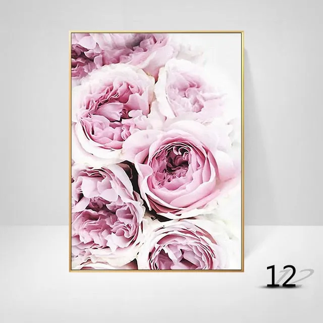 Pink Peony Flowers Wall Art