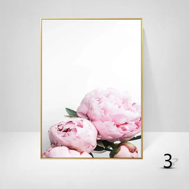 Pink Peony Flowers Wall Art