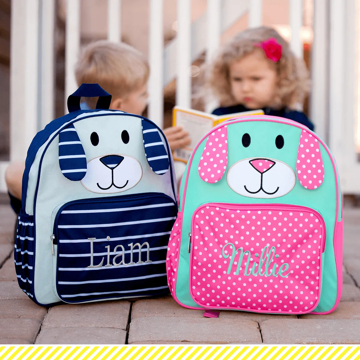 Pink Puppy Preschool Backpack - Personalized