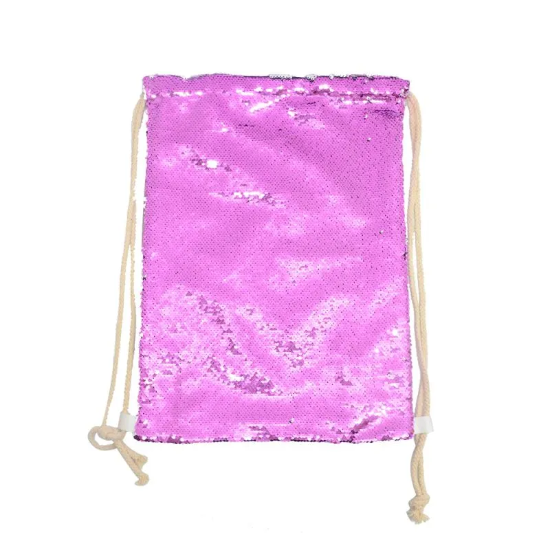 Pink Sequin drawstring bag - 34 x 45 cm