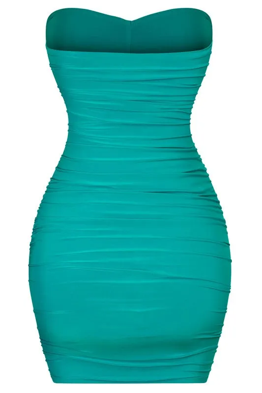 Polly Ruched Tube Mini Dress