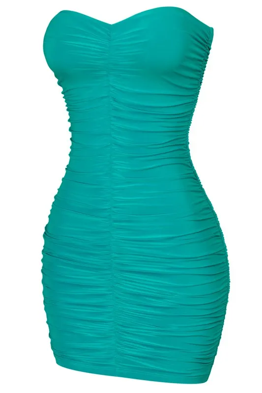 Polly Ruched Tube Mini Dress