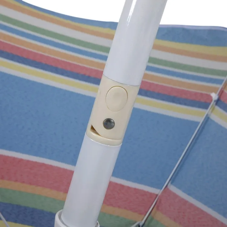 Portable Beach Umbrella, Multi-Color Stripes