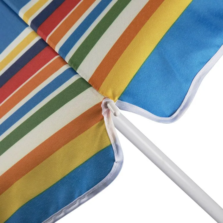 Portable Beach Umbrella, Multi-Color Stripes