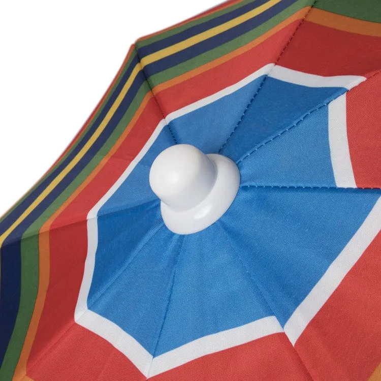 Portable Beach Umbrella, Multi-Color Stripes
