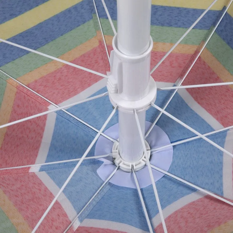 Portable Beach Umbrella, Multi-Color Stripes