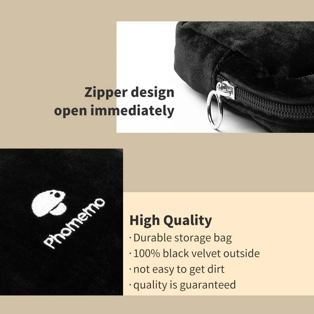 Portable Black Velvet Stationery Cosmetic Multifunction Storage Bag for Organization