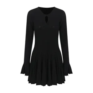 Pre Order:  Black Flare Sleeve Knitted Dress