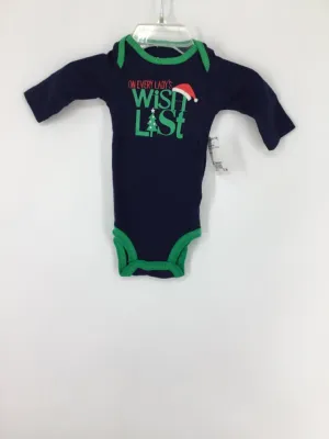 Precious Firsts Child Size Newborn Navy Christmas Onesie