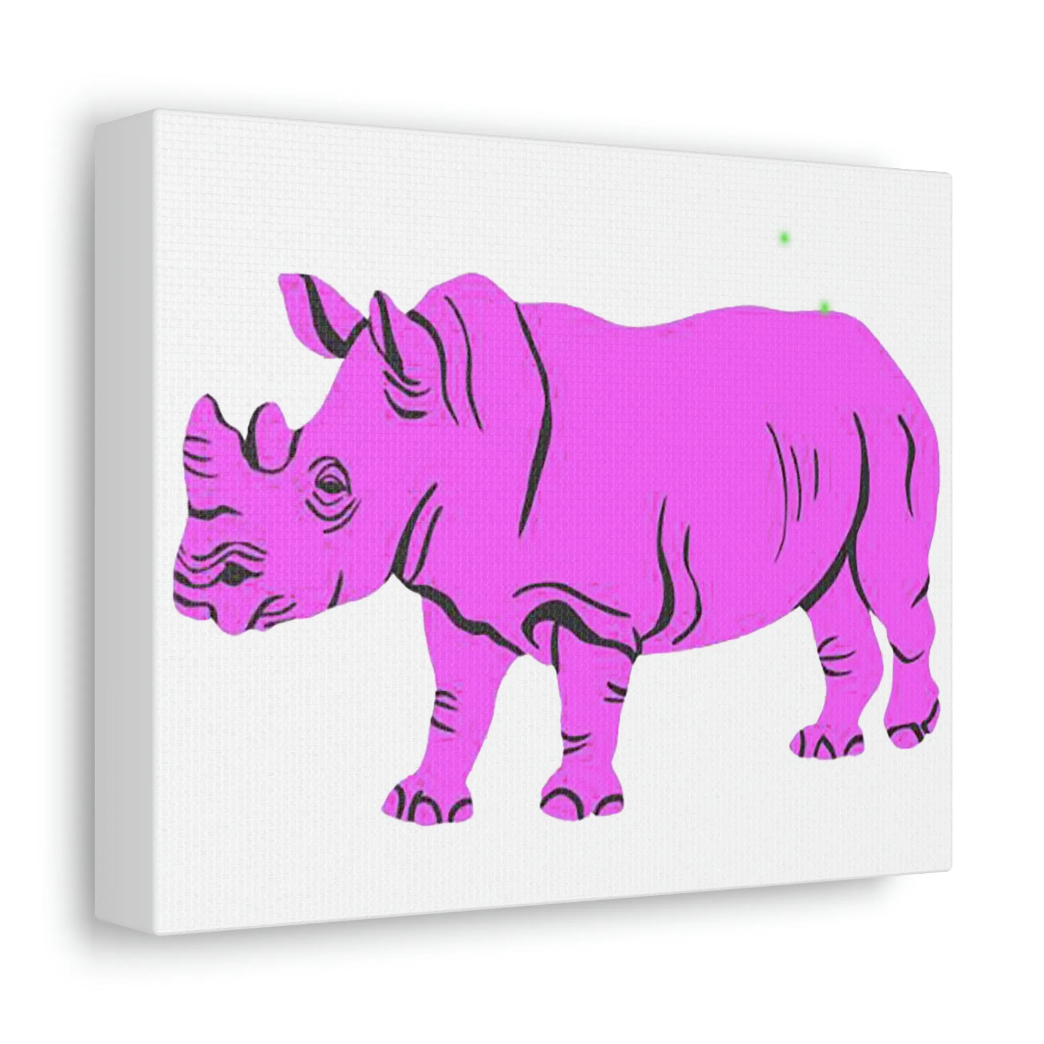 Purple Rhino Stretched Canvas