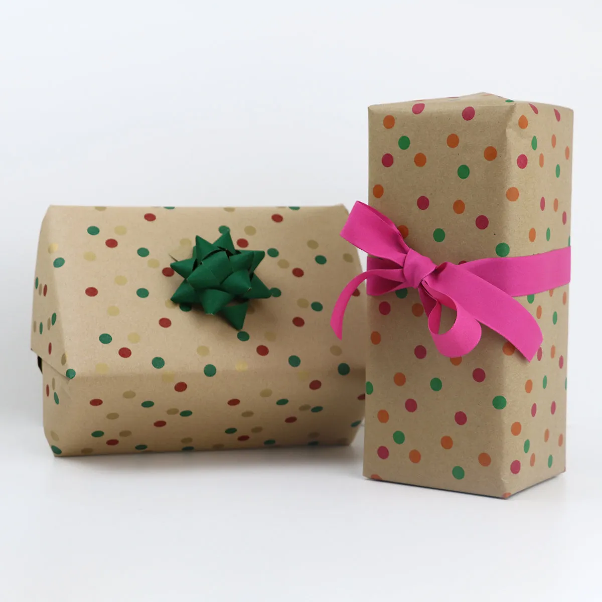 Random Spot Eco-friendly Green/Red/Gold Giftwrap Counter Roll