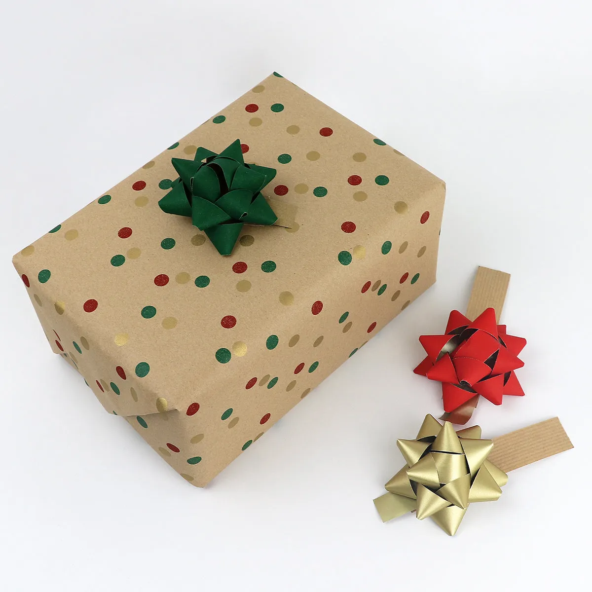 Random Spot Eco-friendly Green/Red/Gold Giftwrap Counter Roll