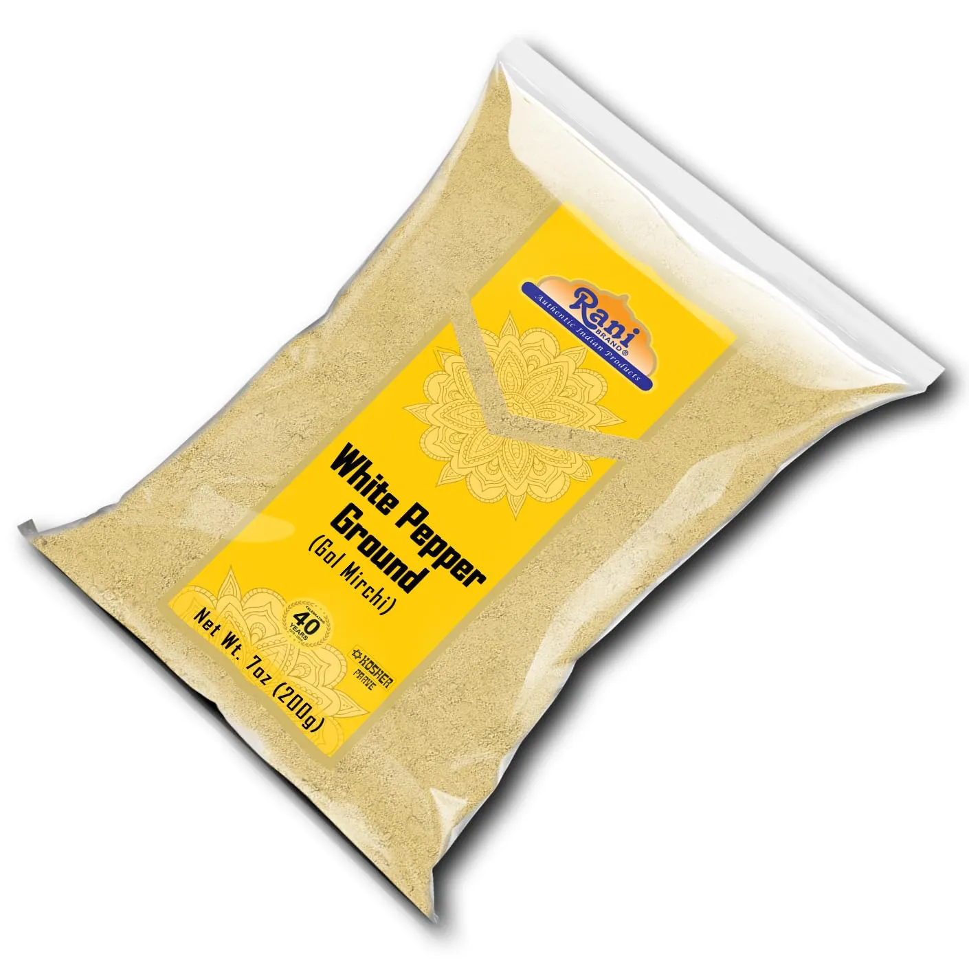 Rani White Pepper (Gol Mirch), Ground Spice 7oz (200g) ~ All Natural | Vegan | Gluten Friendly| NON-GMO | Kosher | Indian Origin