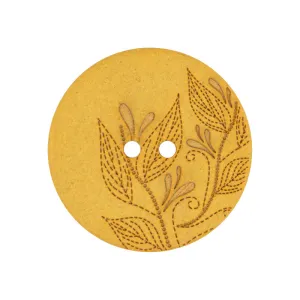Recycled Hemp 28mm Laser Button - Mustard