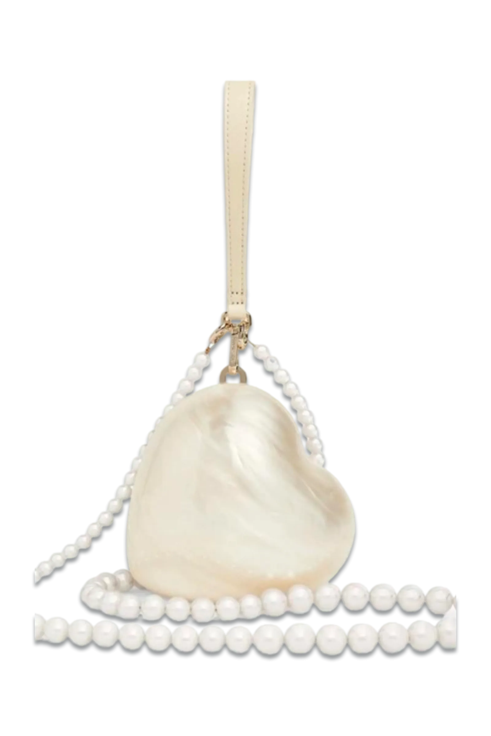 Rent - White Pearl Heart Mini Bag