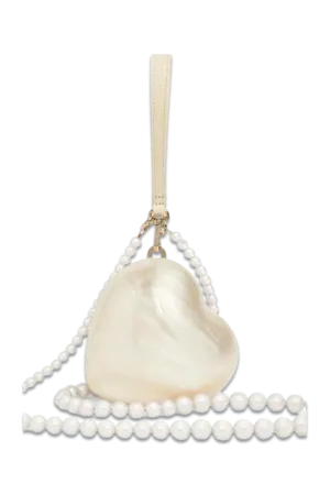 Rent - White Pearl Heart Mini Bag