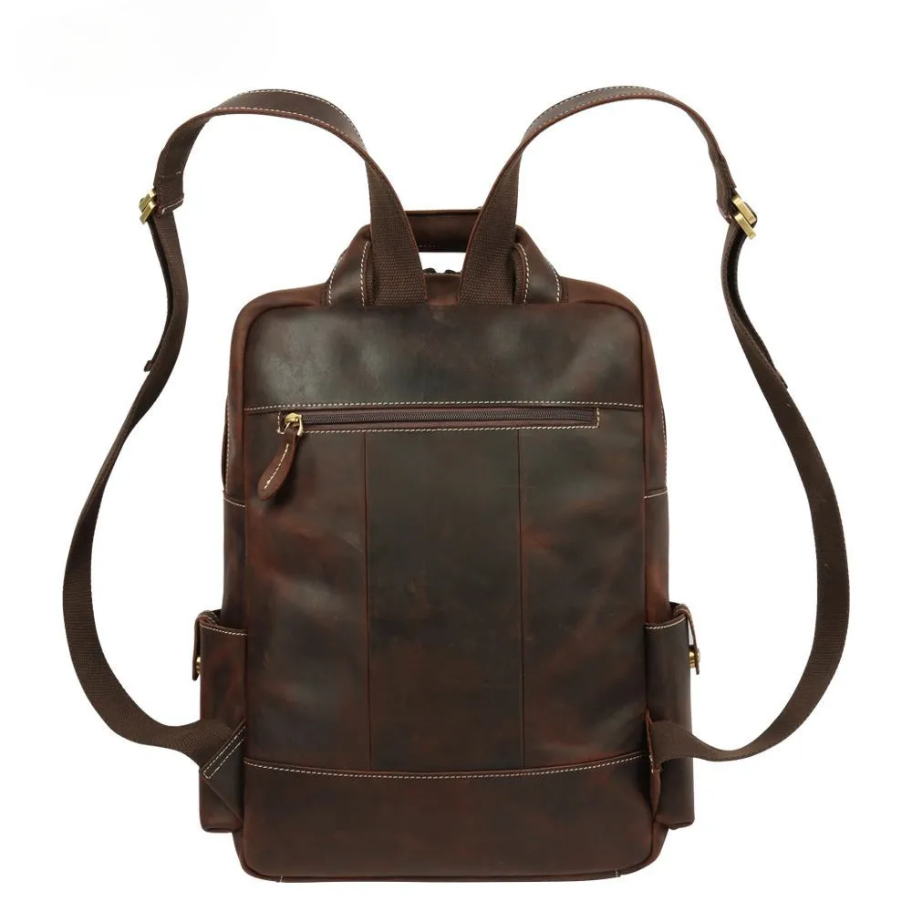 Retro Roomy Leather Travel Backpack P-8027