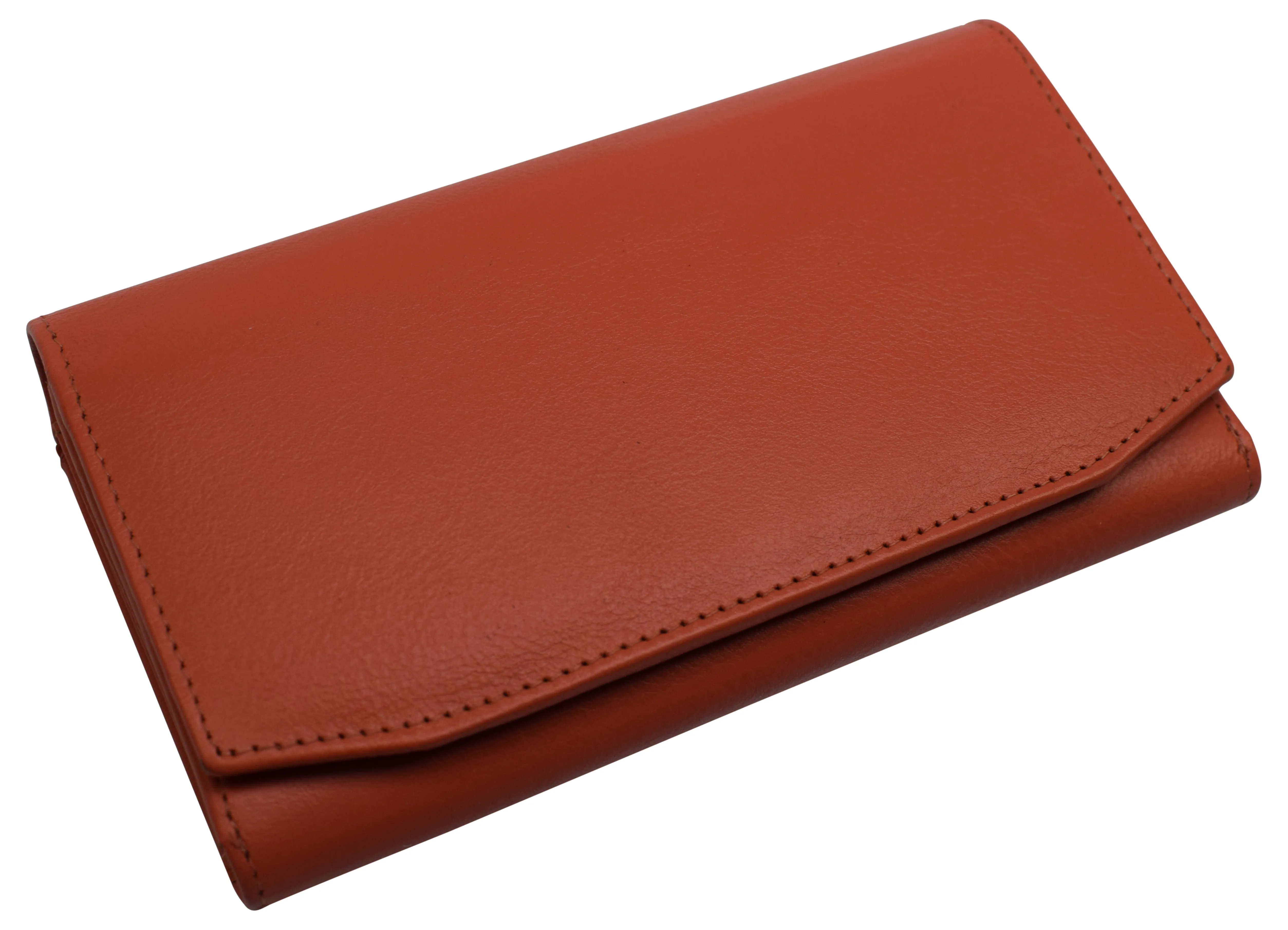 RFIDCN3547 Womens Genuine Leather Wallets RFID Blocking Accordion Trifold Card Holder Ladies Phone Clutch