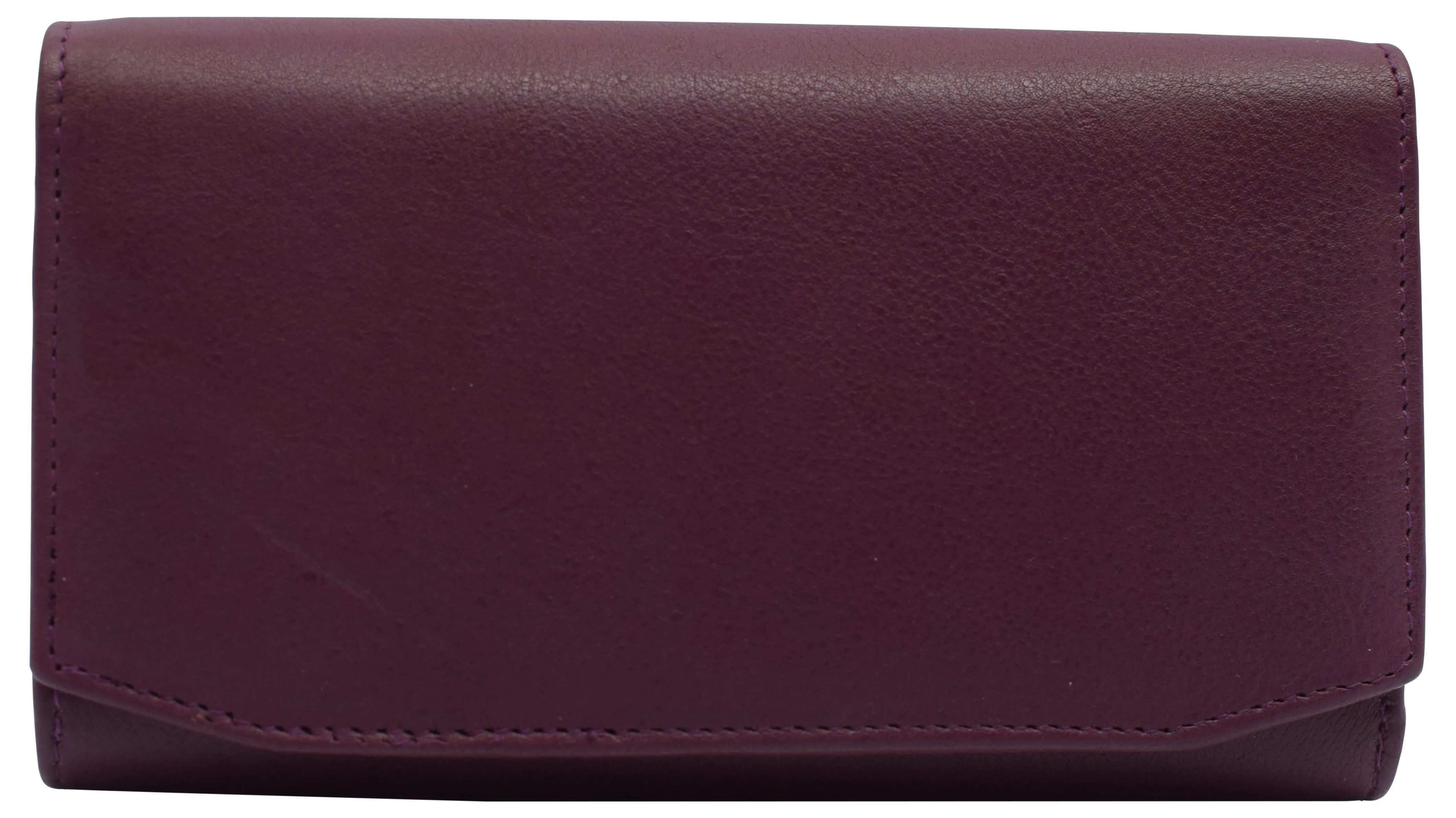 RFIDCN3547 Womens Genuine Leather Wallets RFID Blocking Accordion Trifold Card Holder Ladies Phone Clutch