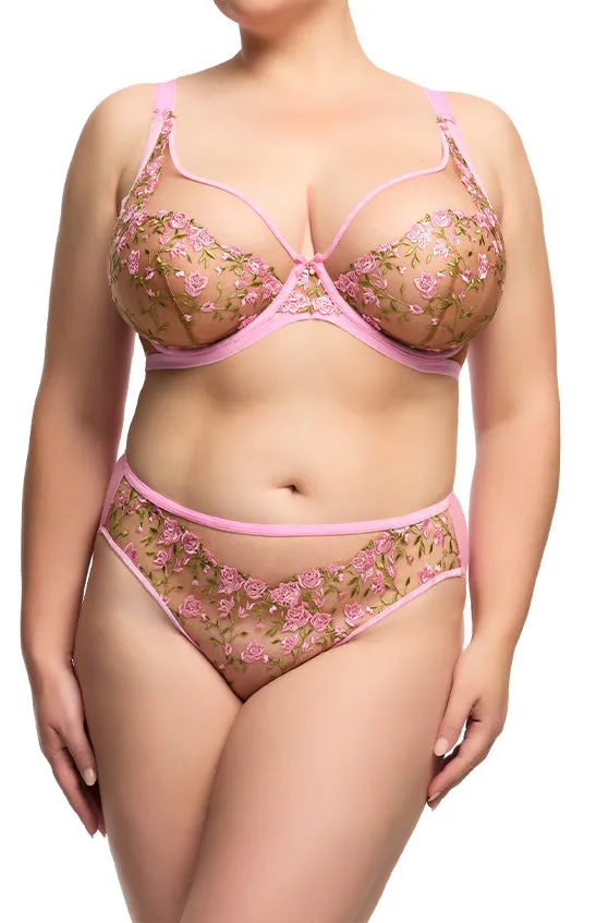 Rosewyn Hi Cut Brief - Charming Pink