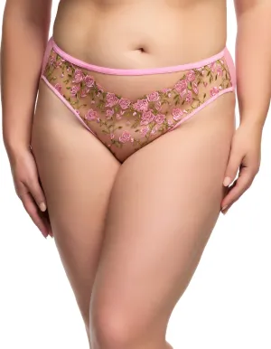 Rosewyn Hi Cut Brief - Charming Pink