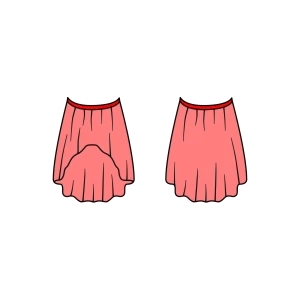 SALE - AMELIA - MESH LONGER LENGTH TAPERED SKIRT & MATT LYCRA WAISTBAND - UNHEMMED - NEON RED