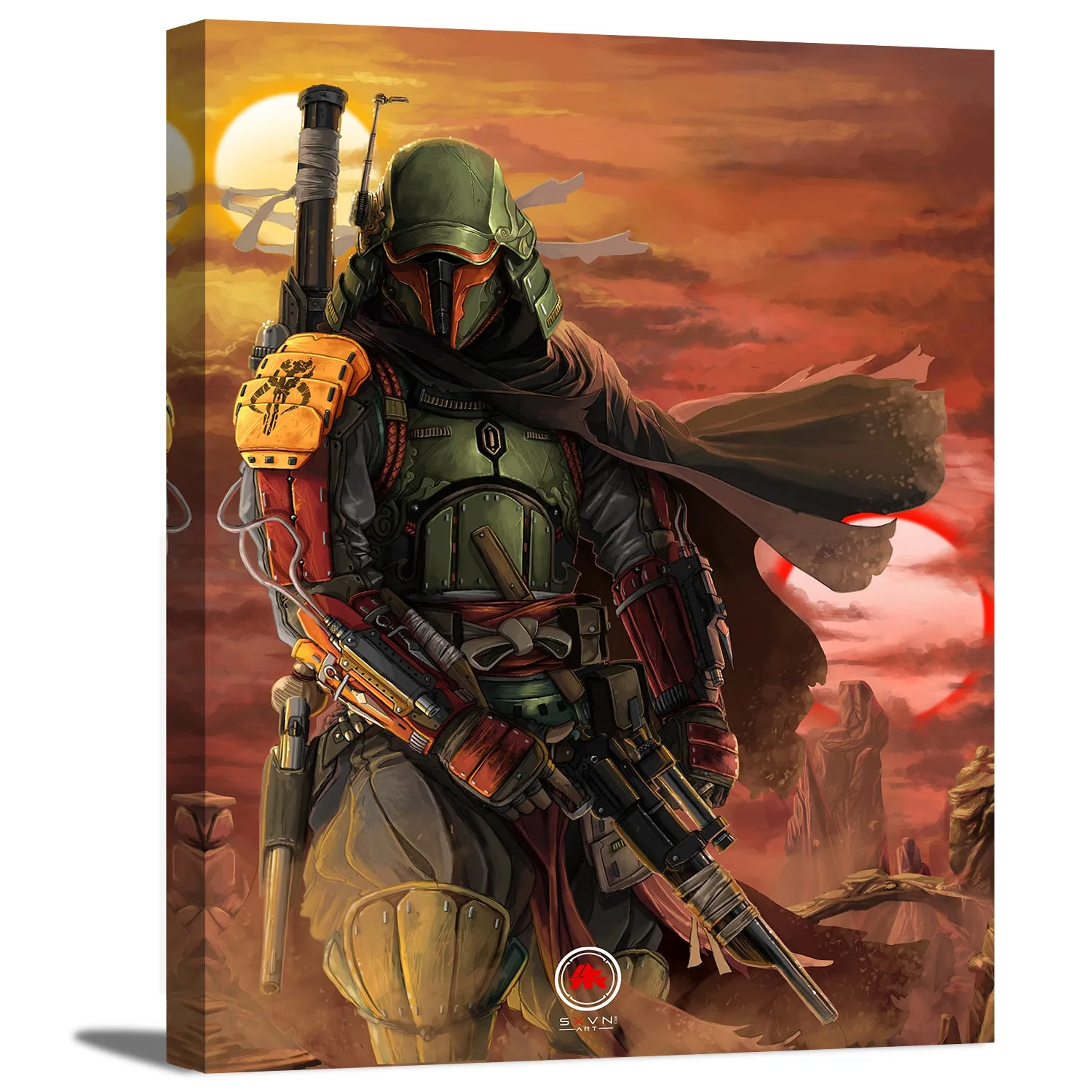 Samurai Warrior with Gun Canvas Wall Art