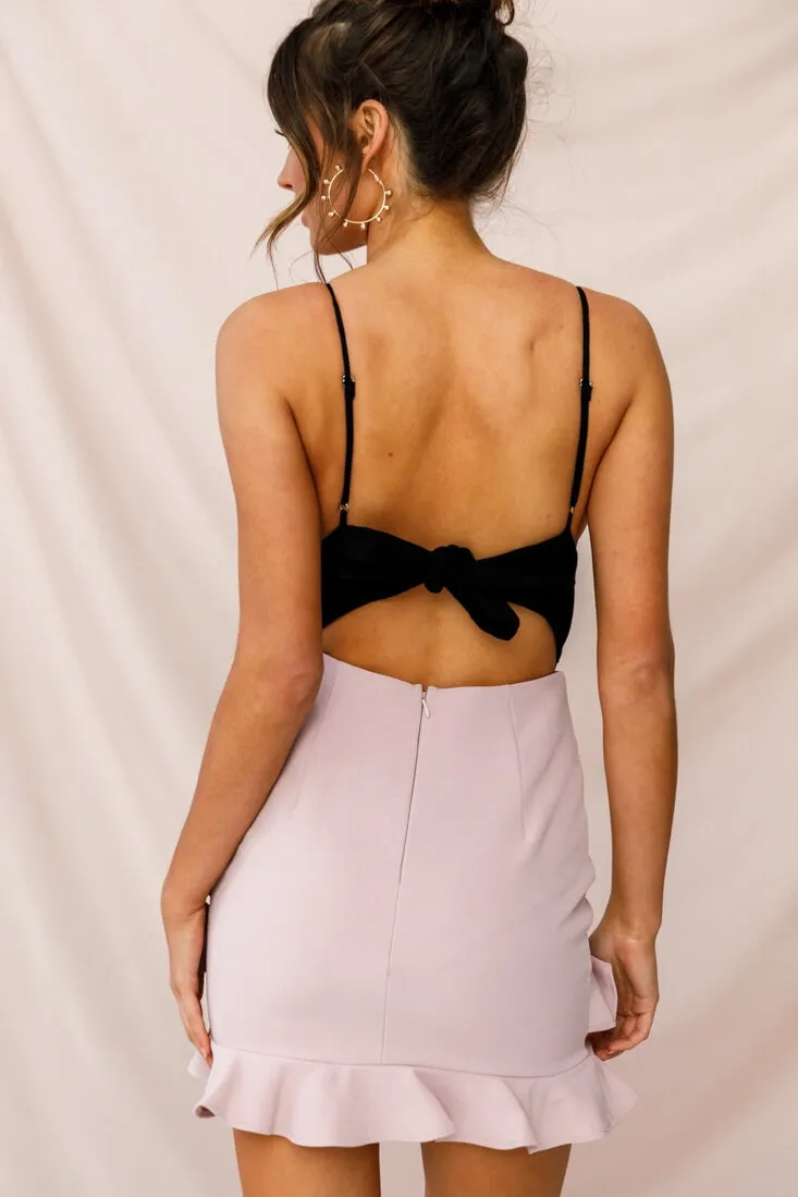 Sanctuary Tie Back Applique Bodysuit Black