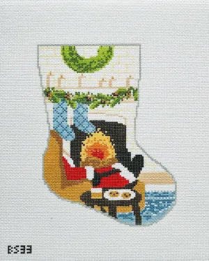 Santa's Nightcap Ornament Sized Stocking Canvas