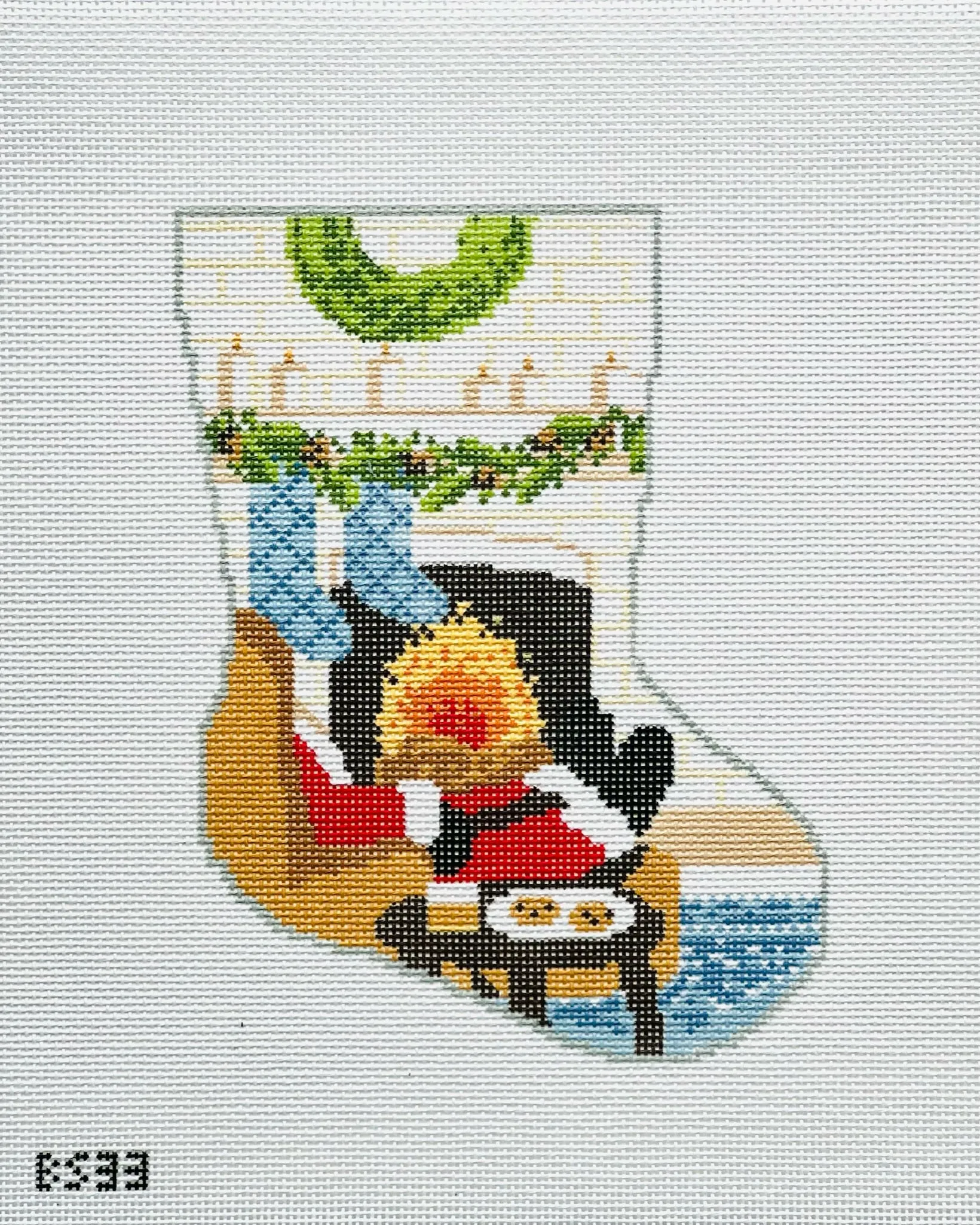 Santa's Nightcap Ornament Sized Stocking Canvas