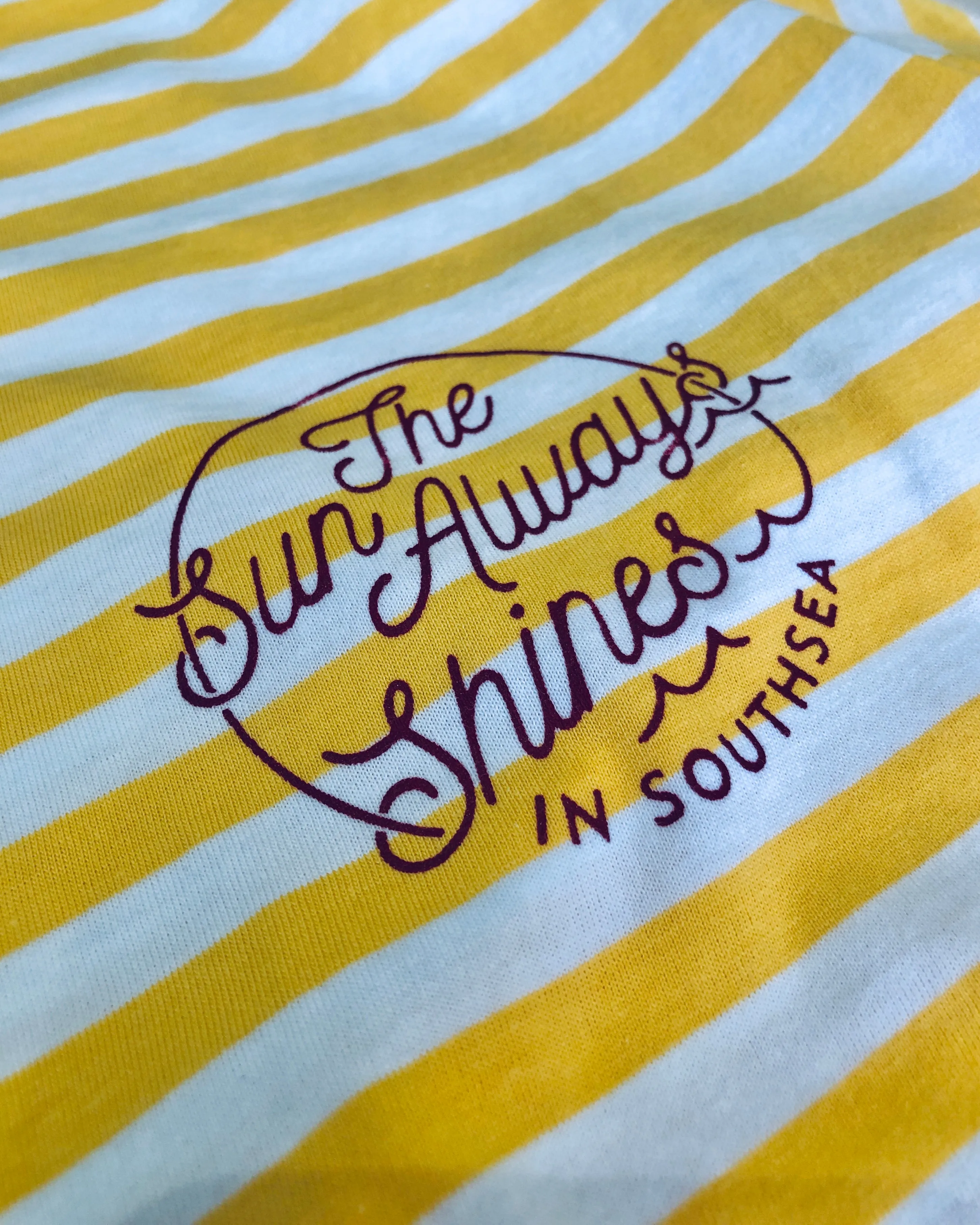 Shines // Men's Striped Tee - White & Light Yellow
