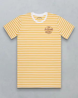 Shines // Men's Striped Tee - White & Light Yellow