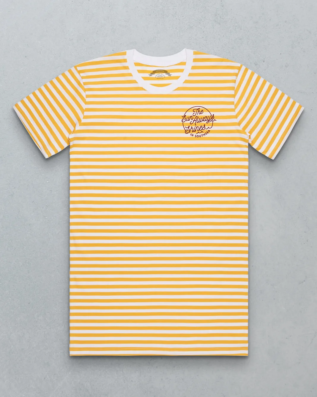Shines // Men's Striped Tee - White & Light Yellow