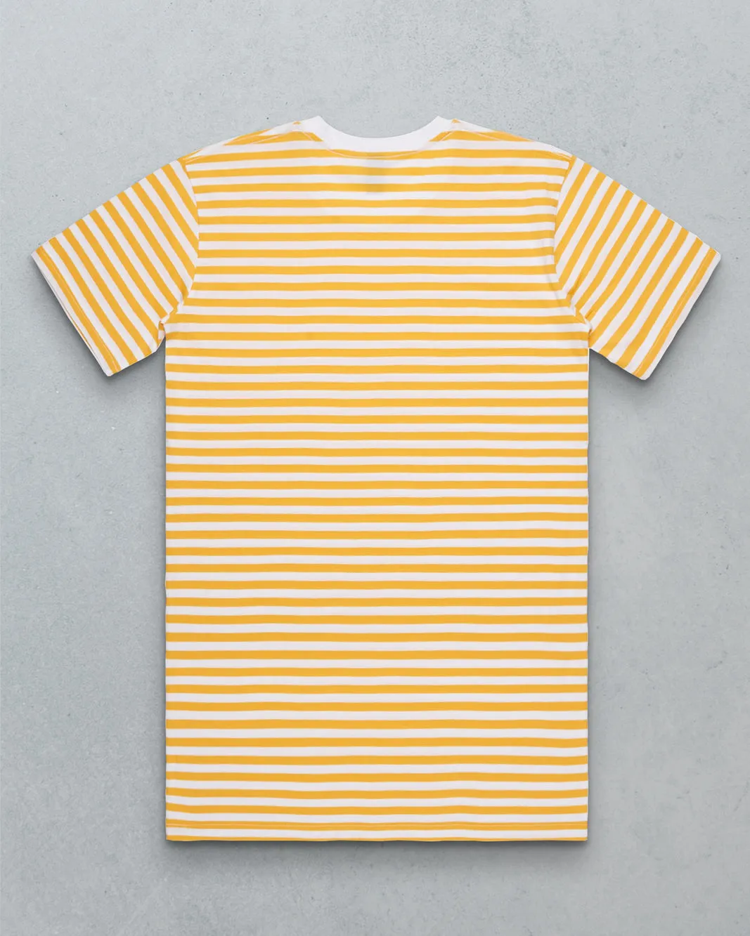 Shines // Men's Striped Tee - White & Light Yellow