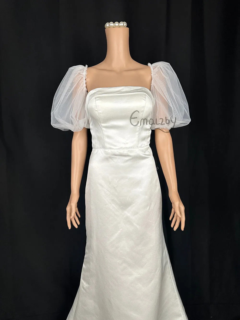 short PUFF tulle off shoulder detachable bridal  sleeve , detachable wedding sleeve BYRDSL79
