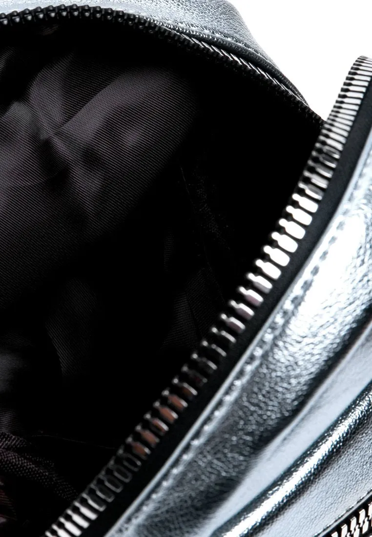 Silver Zipper Backpack