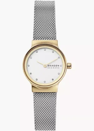 SKAGEN FREJA LILLE WHITE/SILVER DIAL TWO TONE MESH BRACELET SKW2666