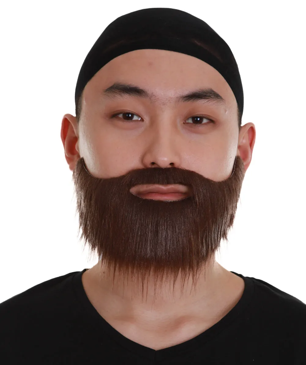 Sleek Beard | Men's Brown Color Straight Thick Sleek Beard