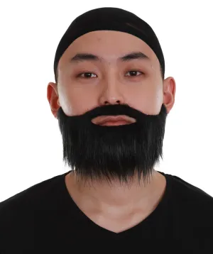 Sleek Beard Styles | Men's Black Color Straight Thick Sleek Beard