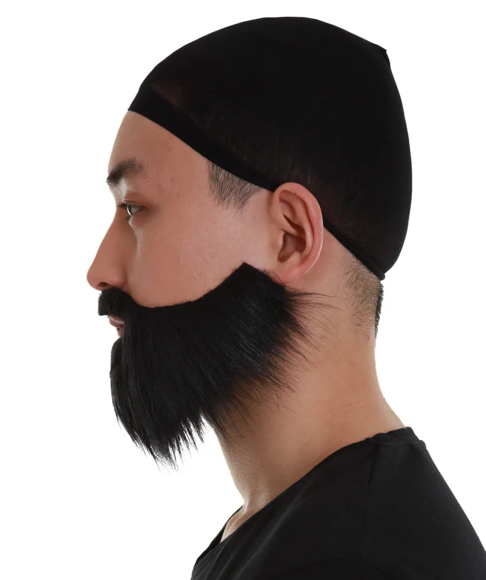 Sleek Beard Styles | Men's Black Color Straight Thick Sleek Beard