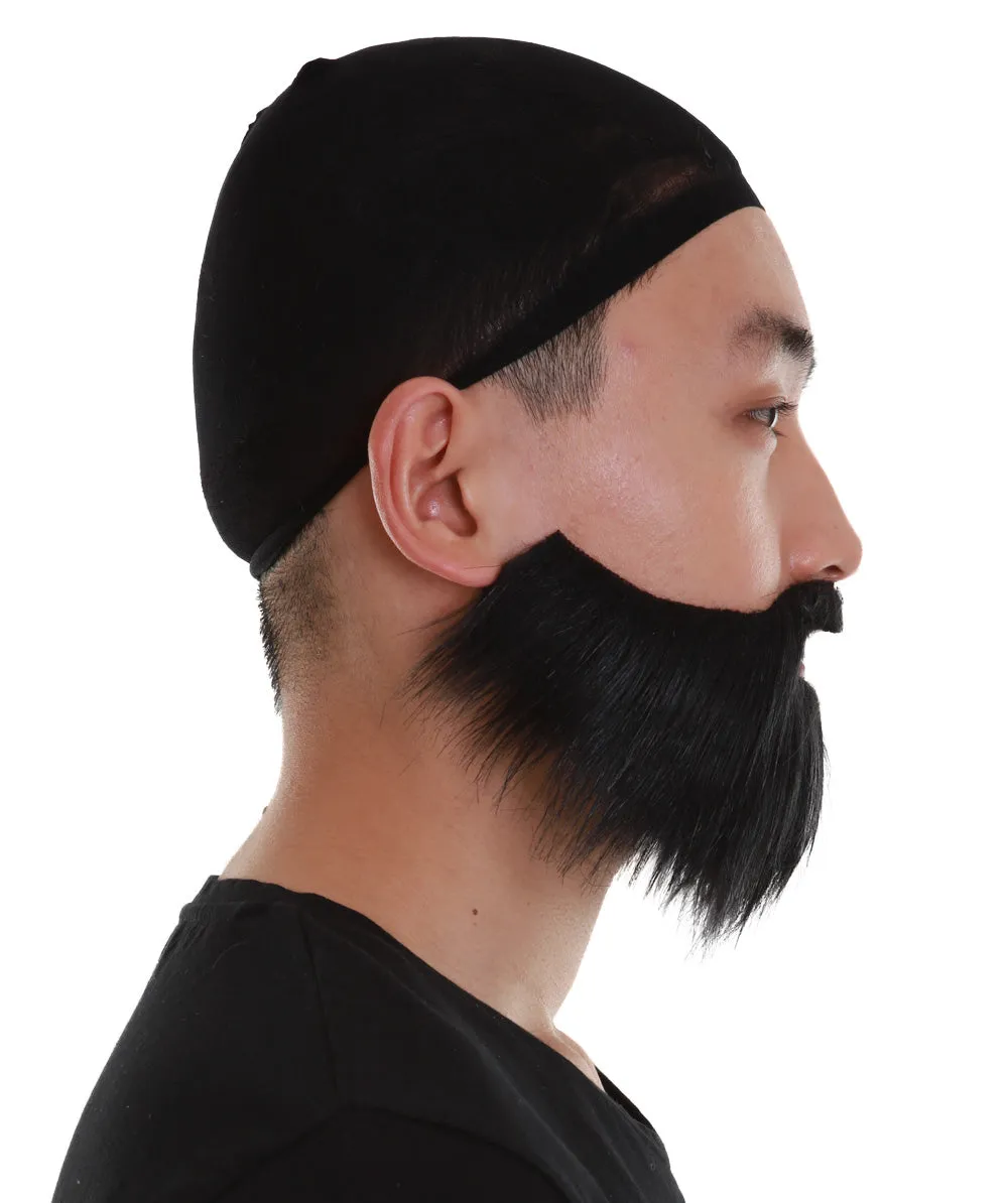 Sleek Beard Styles | Men's Black Color Straight Thick Sleek Beard