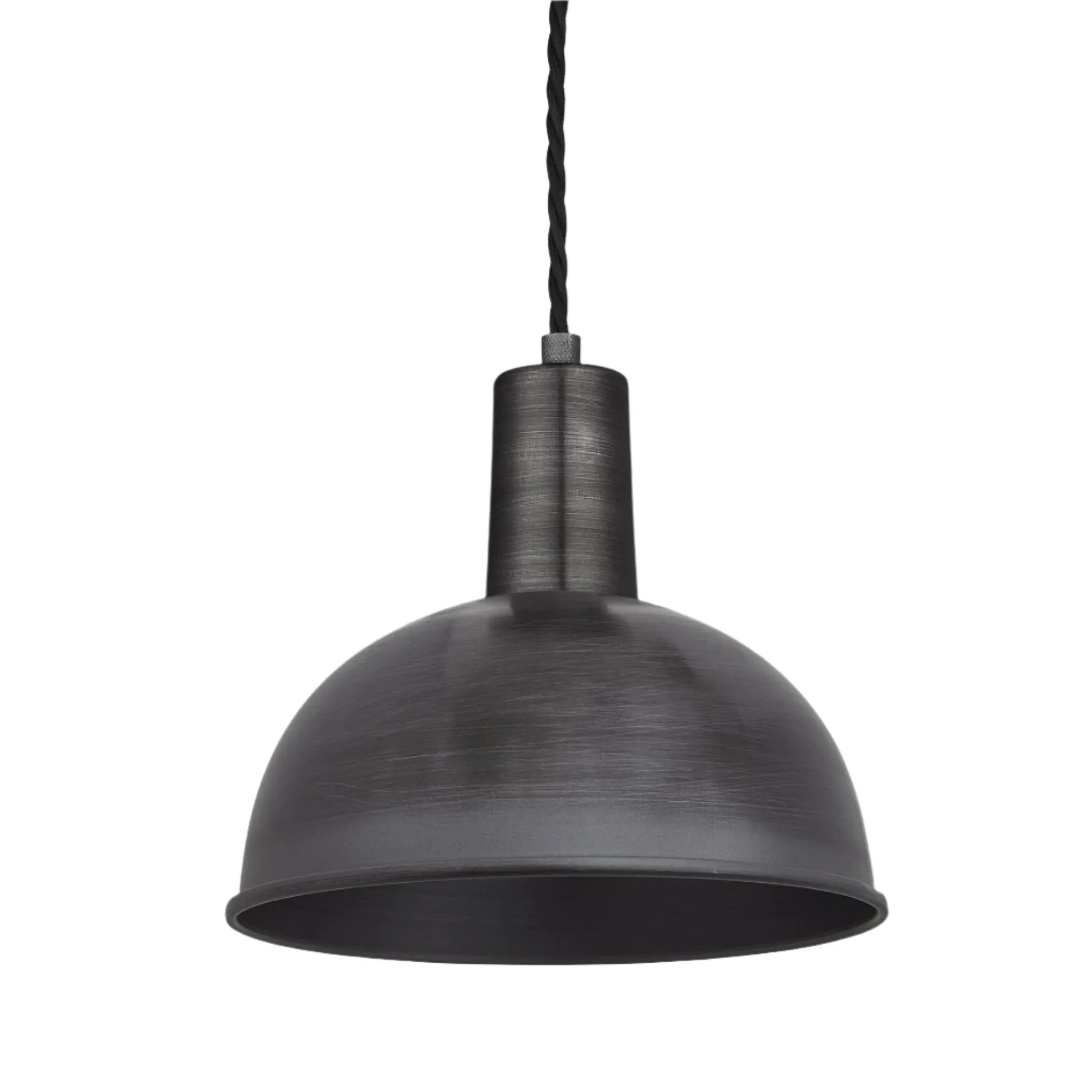 Sleek Dome Pendant - 8 Inch - Pewter