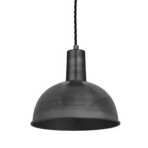 Sleek Dome Pendant - 8 Inch - Pewter