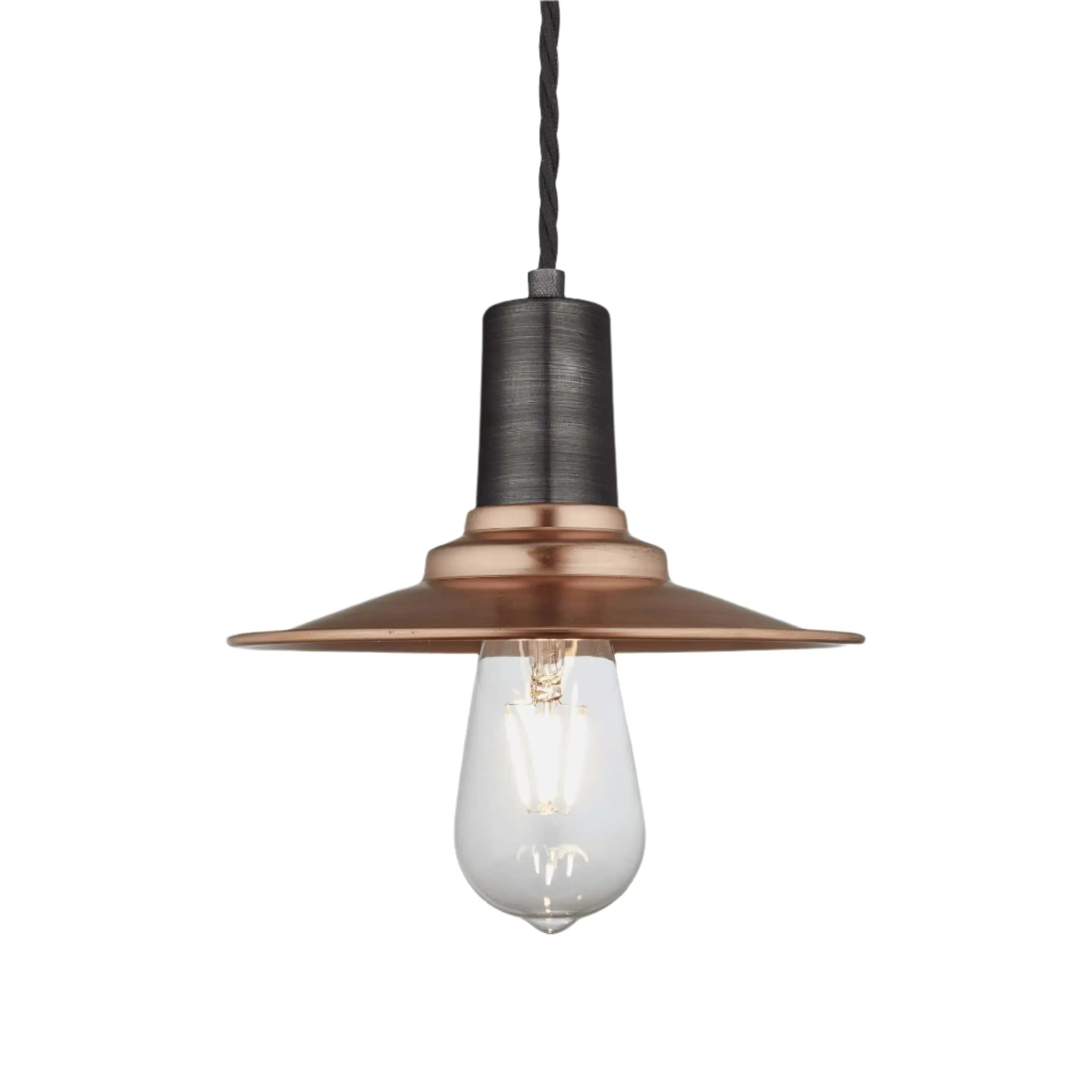 Sleek Flat Pendant - 8 Inch - Copper